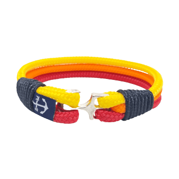 Red, Orange, and Yellow Nautical Bracelet and Keychain